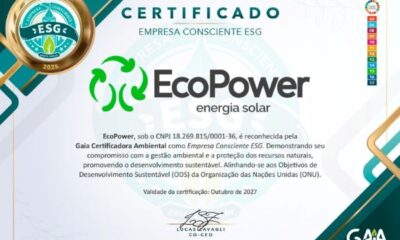 EcoPower é reconhecida com certificado ESG